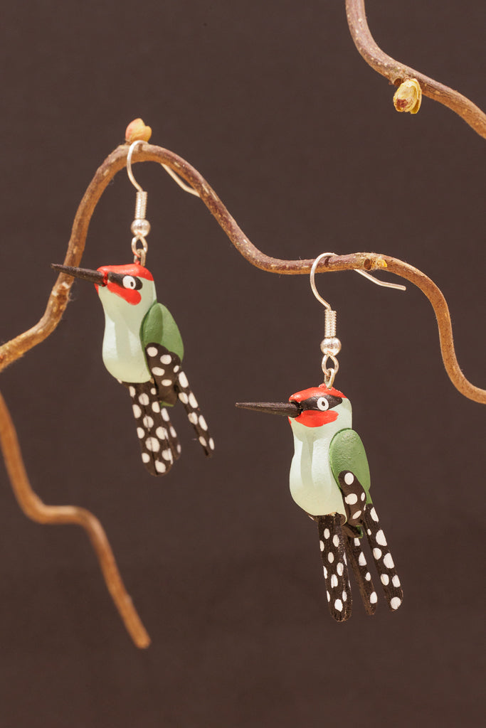 Green Woodpecker - Earrings