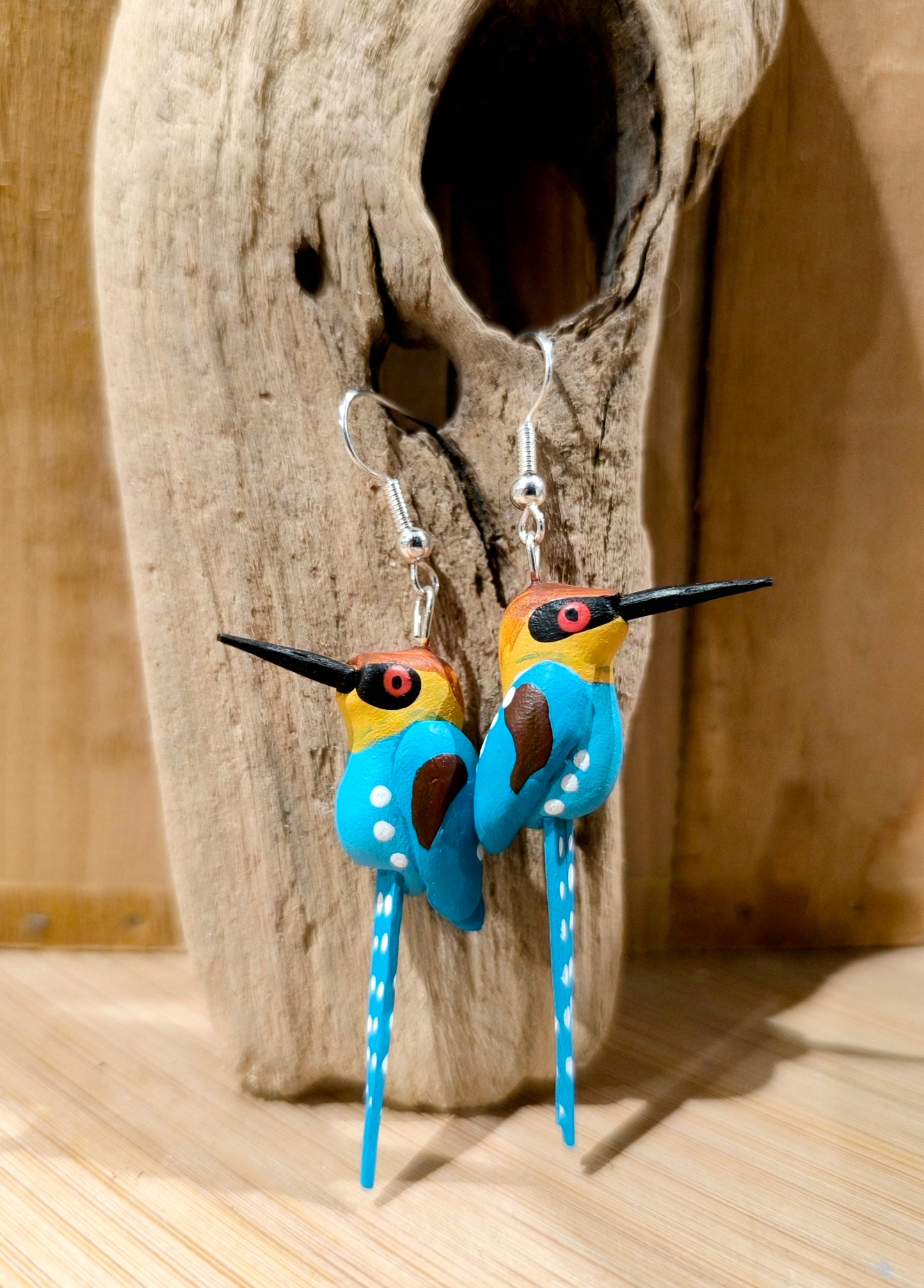 Boucles d'oreilles oiseaux Guepier d'europe