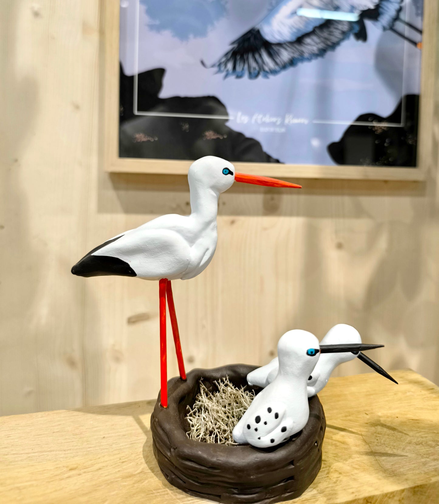 Nid de Cigogne avec ses petits