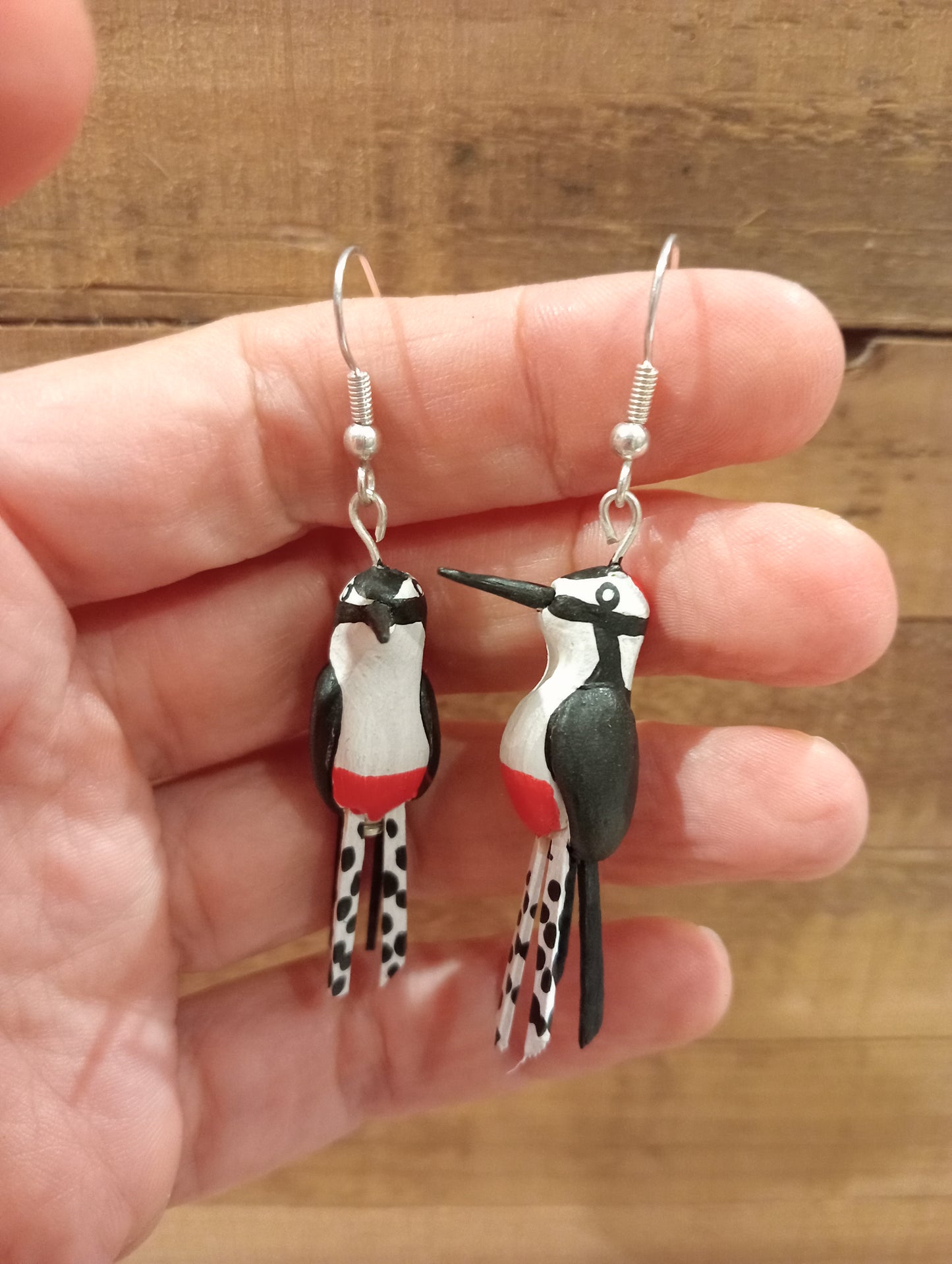 Great Spotted Woodpecker - Earrings