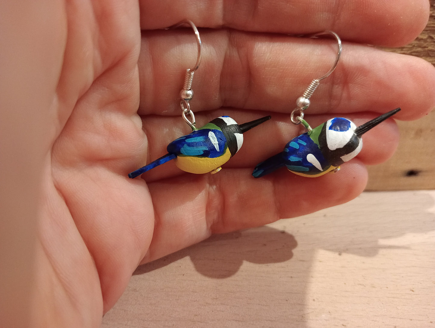 Mésanges bleues- Boucles d'oreilles