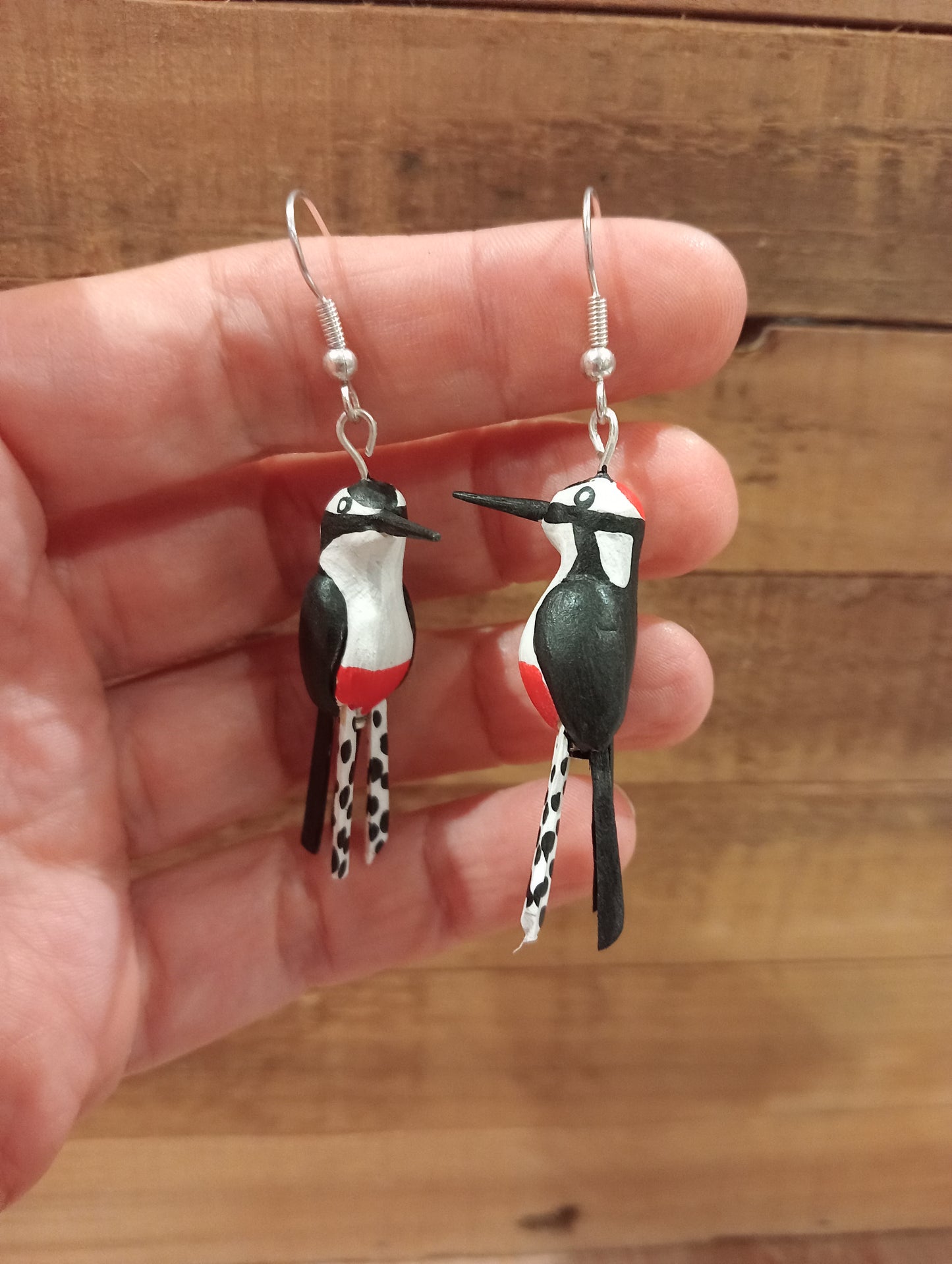 Great Spotted Woodpecker - Earrings