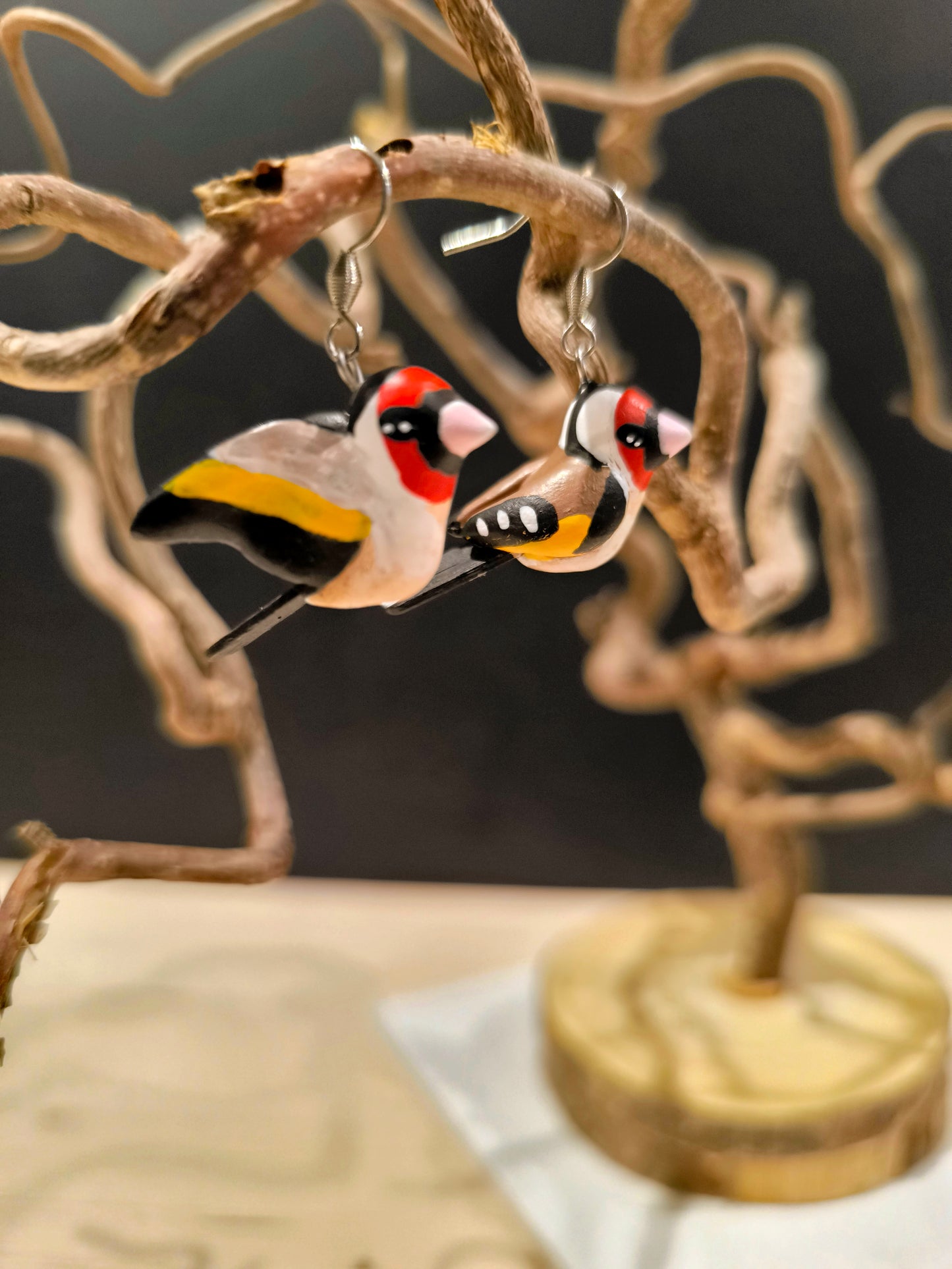 CHARDONNERET ÉLÉGANT- Boucles d'oreilles oiseaux (Copie)