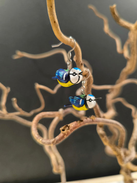 MESANGES BLEUES- Boucles d'oreilles oiseaux
