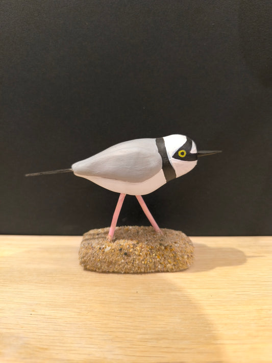 Figurine sculptée oiseau Petit gravelot. Fait main en France