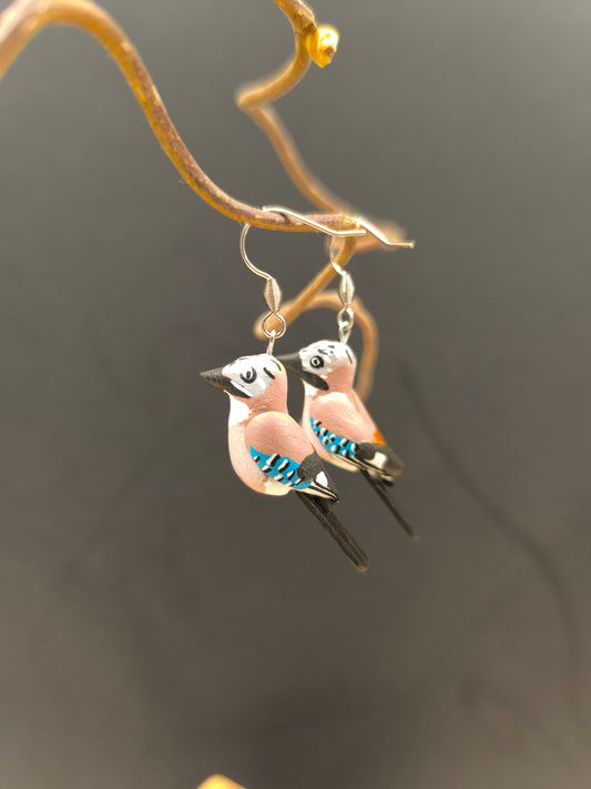 Boucles d'oreilles oiseaux Geai des chênes