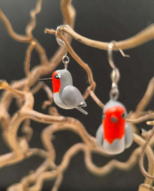 Rouge gorge - Boucles d'oreilles