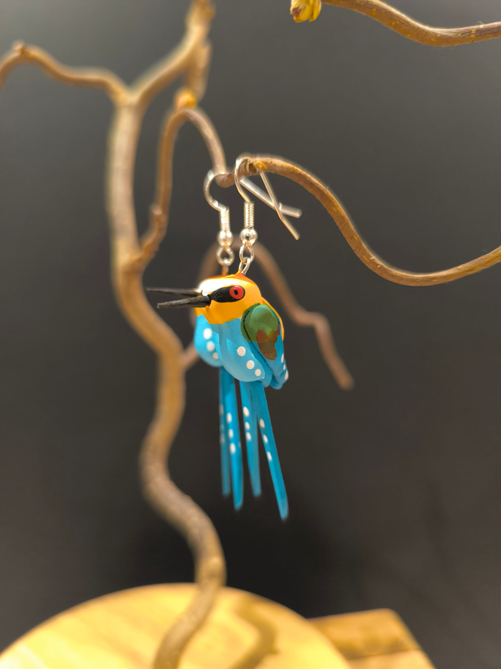 Boucles d'oreilles oiseaux fait main Guêpiers d'europe