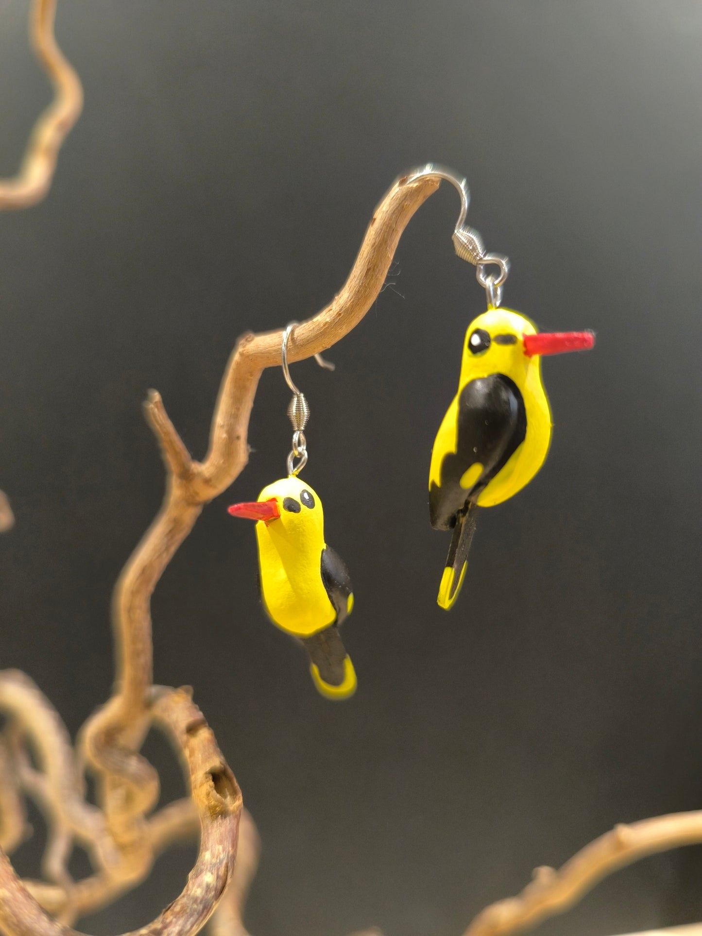 Loriot d'Europe- boucles d'oreilles oiseaux