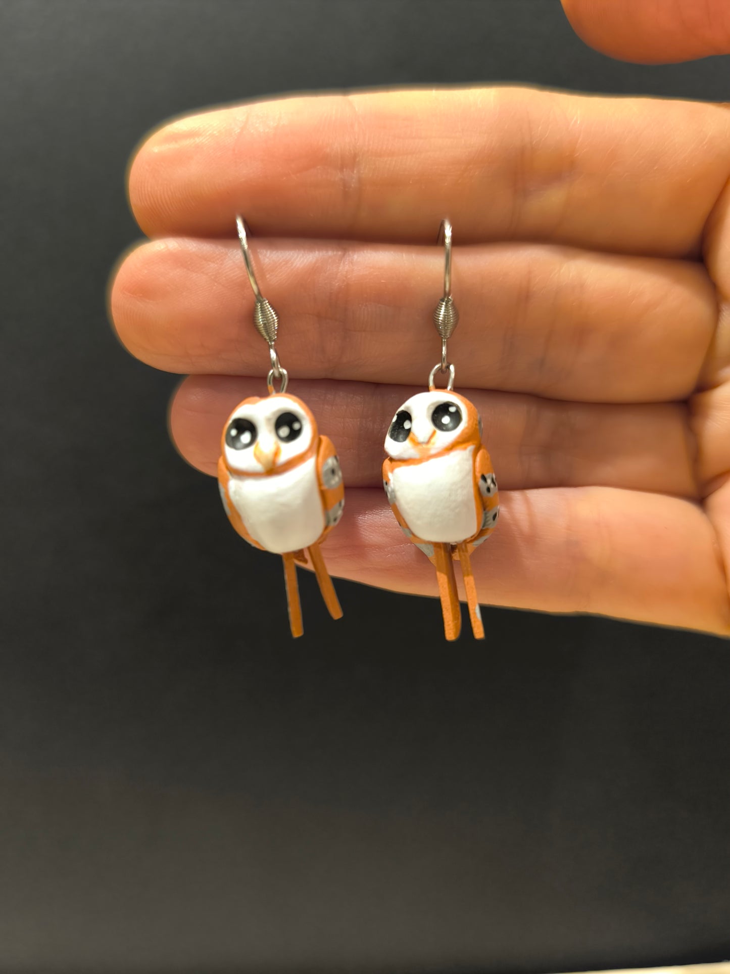 CHOUETTE EFFRAIE- Boucles d'oreilles oiseaux