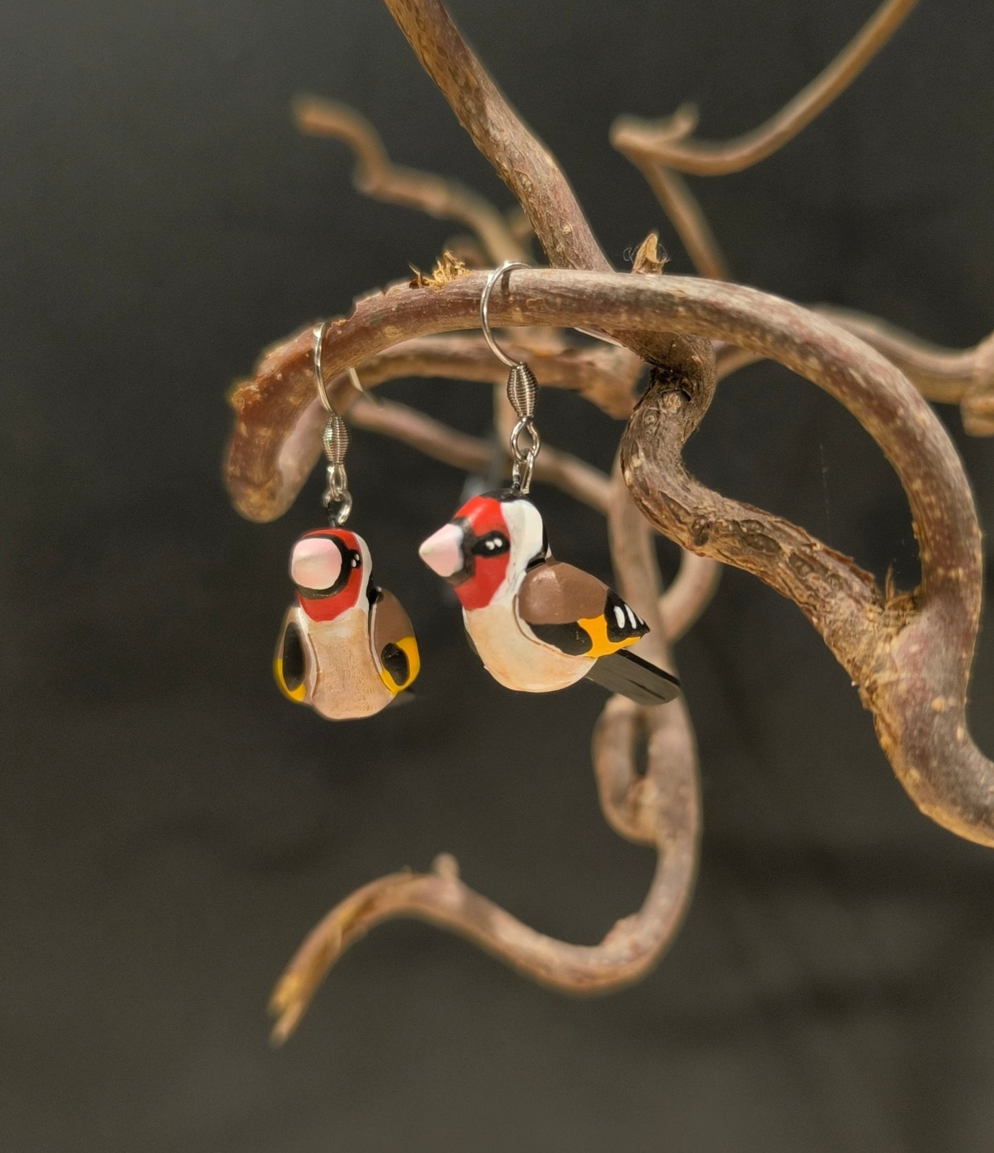CHARDONNERET ÉLÉGANT- Boucles d'oreilles oiseaux