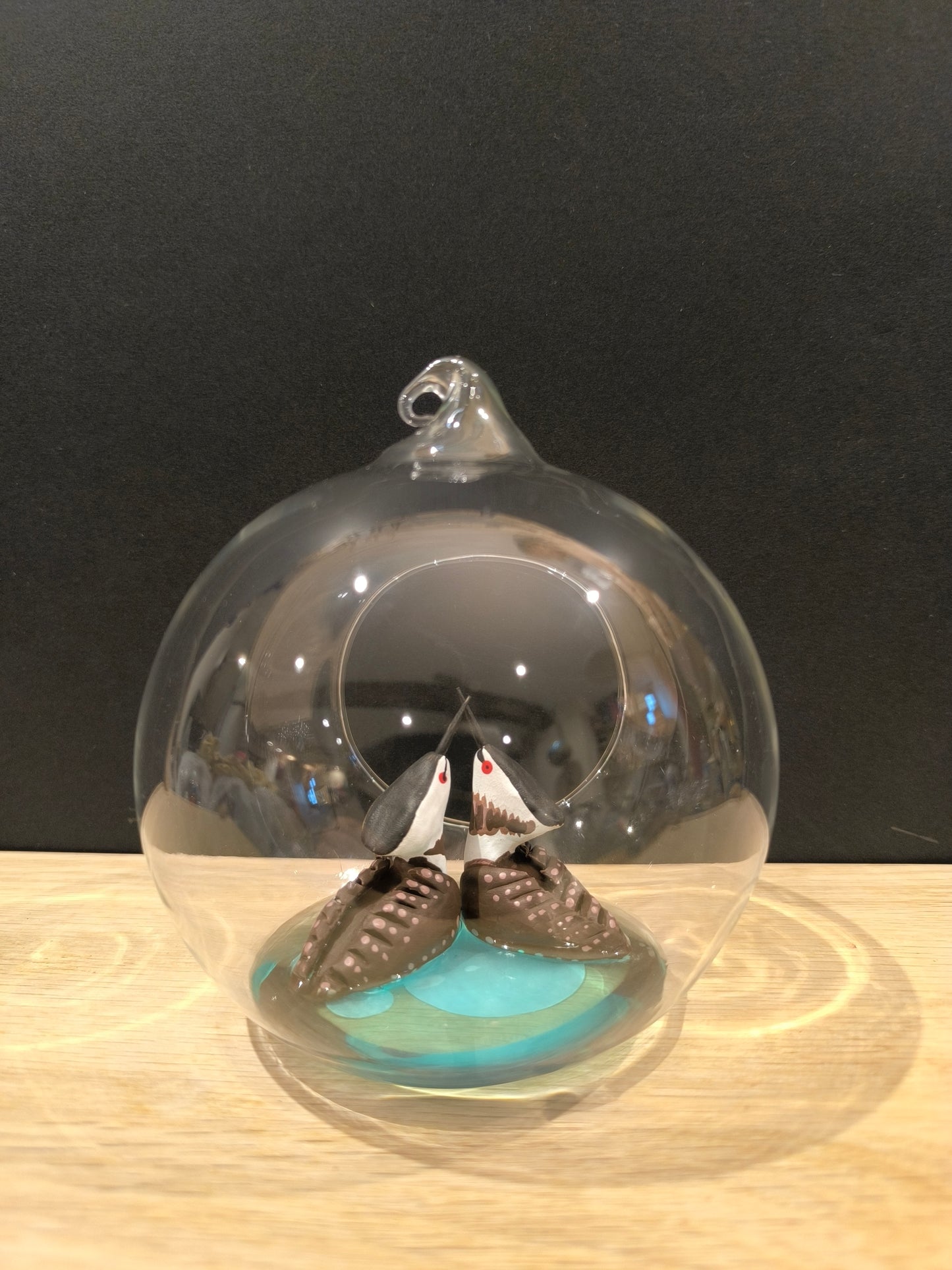 Grèbes huppés en parades nuptiales - Suspension "Grande bulle de Rêve"