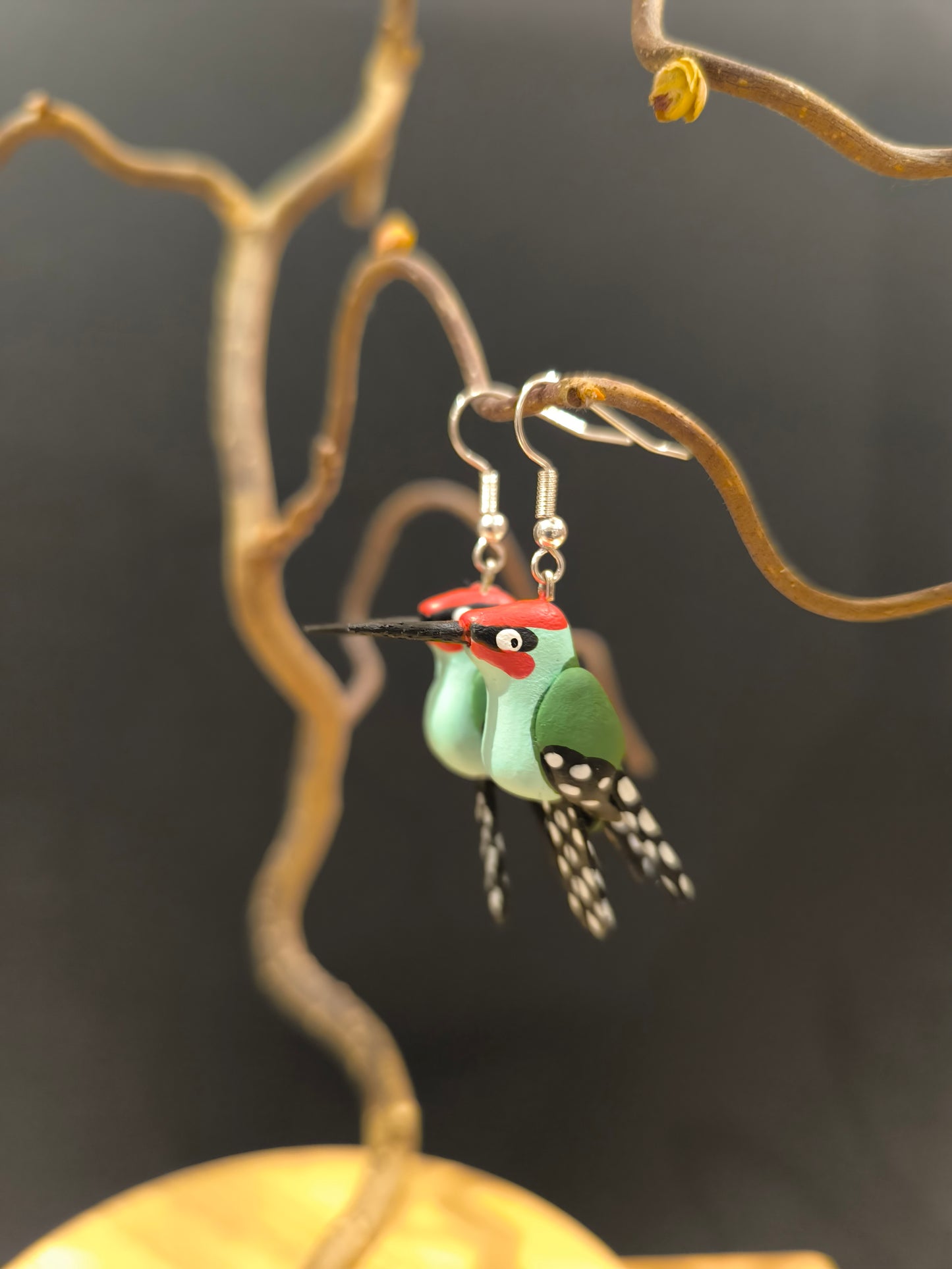 Green Woodpecker - Earrings
