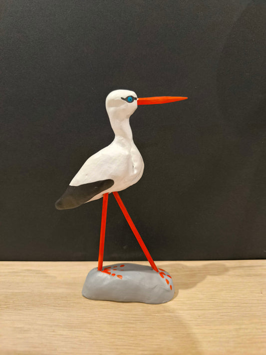 Figurine sculptée Cigogne