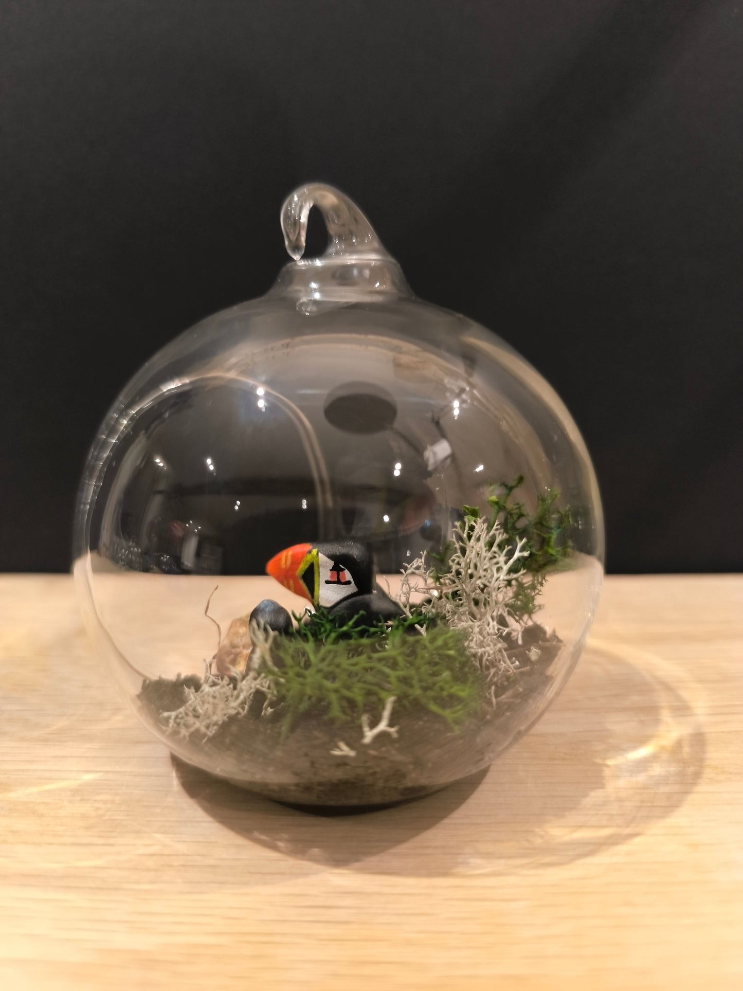 MACAREUX MOINE AVEC SON PETIT - Suspension "Petite bulle de Rêve"