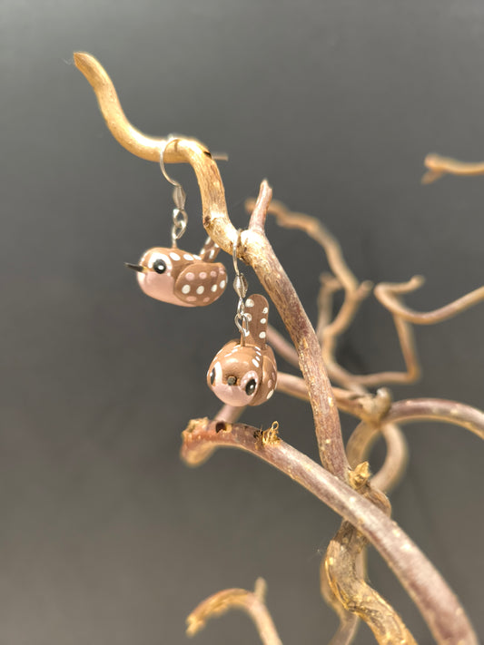 TROGLODYTE MIGNON - Boucles d'oreilles oiseaux