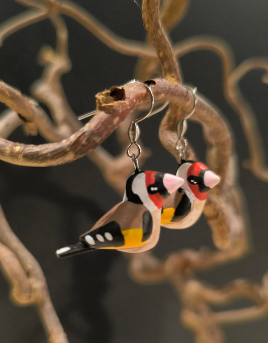 CHARDONNERET ÉLÉGANT- Boucles d'oreilles oiseaux