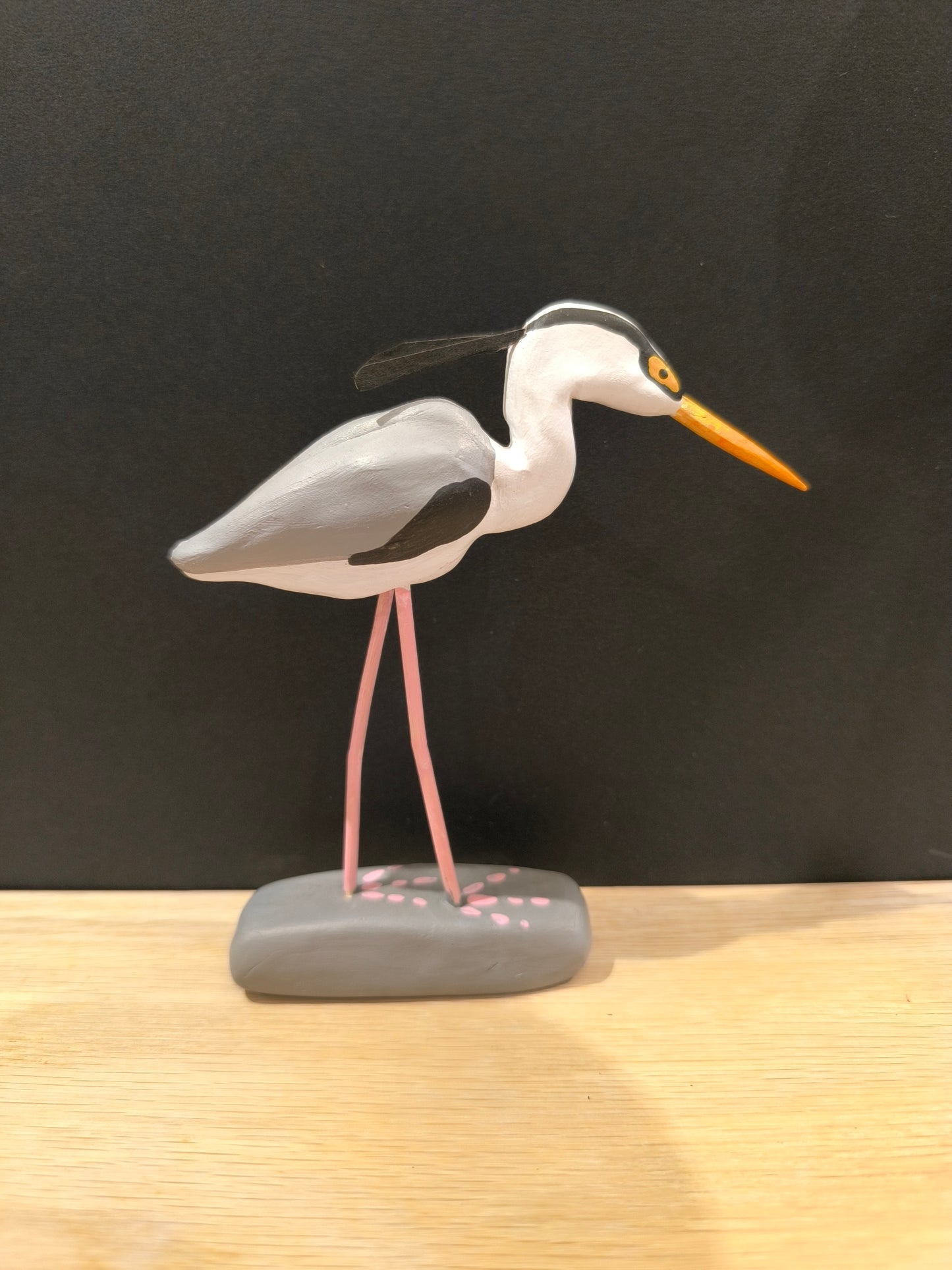 Figurine sculptée Héron cendré
