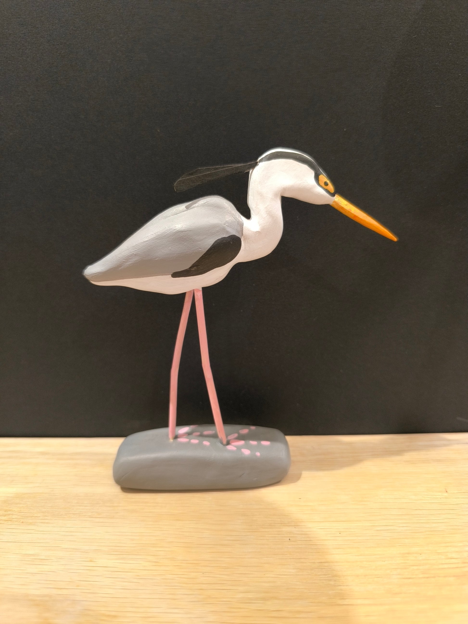 Figurine sculptée Héron cendré